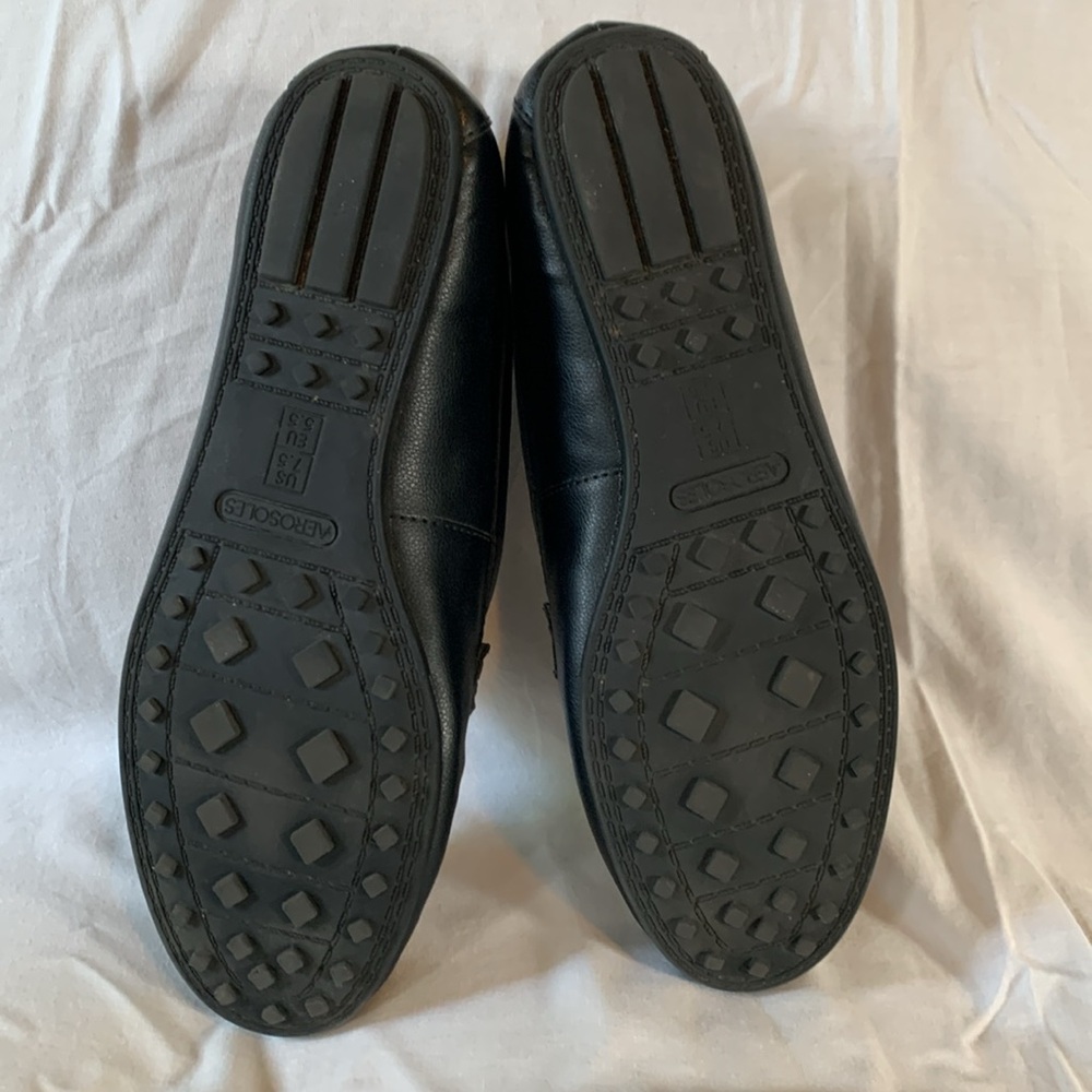 Aerosoles Black Faux Leather Loafers - Picture 4 of 5